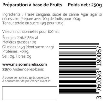 Confiture Fraise (préparation à base de fruits) - 250g 2