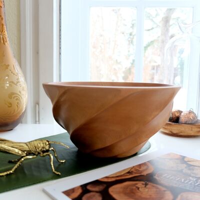 Wooden bowl - fruit bowl - salad bowl - Helix - natural - L (Øxh) 25cmx13cm