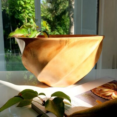 Wooden bowl - fruit bowl - salad bowl - Helix - natural - XL (Øxh) 30cmx15cm