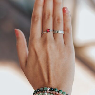 Anello Axé Granato Rodolite Argento 925