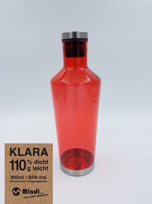 Wasserflasche "Klara", 800ml, rot