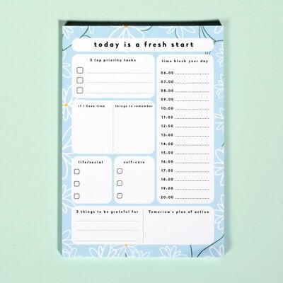 Today is a Fresh start - Daily Undated Desk Planner Pad