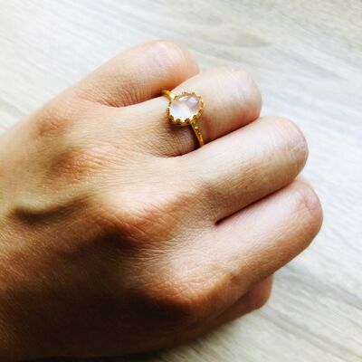 Margaux Rose Quartz Ring Gold