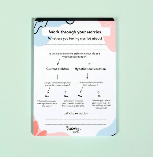 A6 self-care planner - Work through your worries desk planner