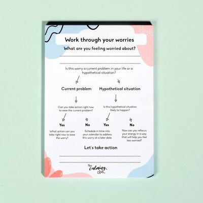 A6 self-care planner - Work through your worries desk planner