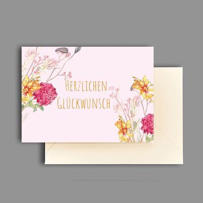 Greeting card with text "CONGRATULATIONS"