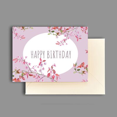 Greeting card with text "HAPPY BIRTHDAY"