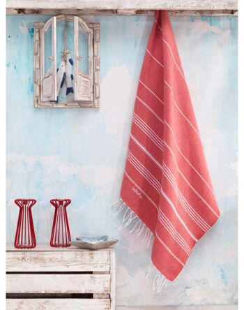 Fouta bio rouge 2