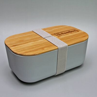 Microwaveable Bamboo Lunch Box (1.1L) - Grey