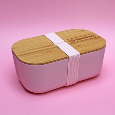 Microwaveable Bamboo Lunch Box (1.1L) - Pink