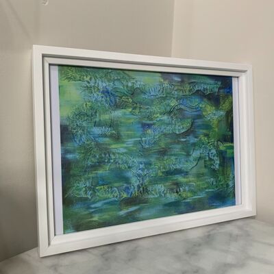 Clean Your Pond, Linda - A3 Print in White Frame