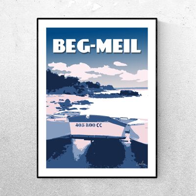 Affiche LA CALE DE BEG-MEIL - Bleu