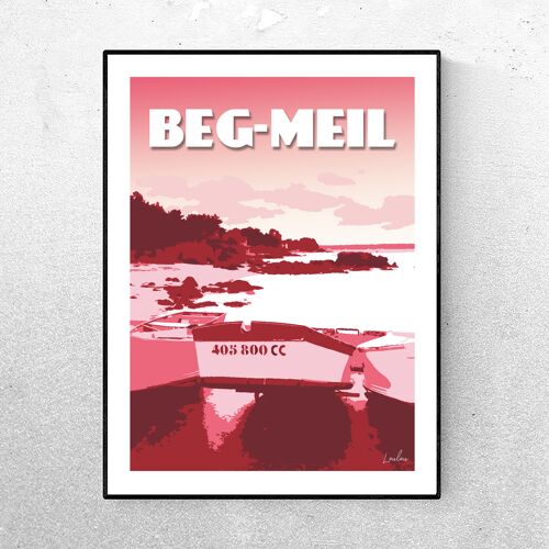 Affiche LA CALE DE BEG-MEIL - Rose