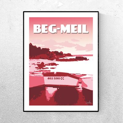 Póster LA CALE DE BEG-MEIL - Rosa