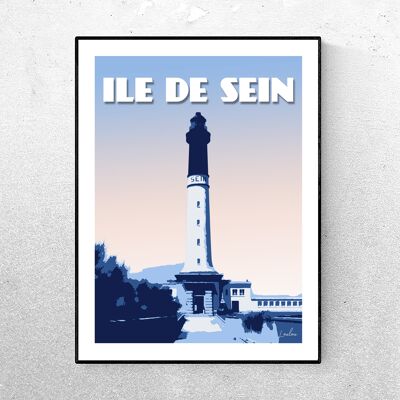 Affiche ILE DE SEIN - Bleu