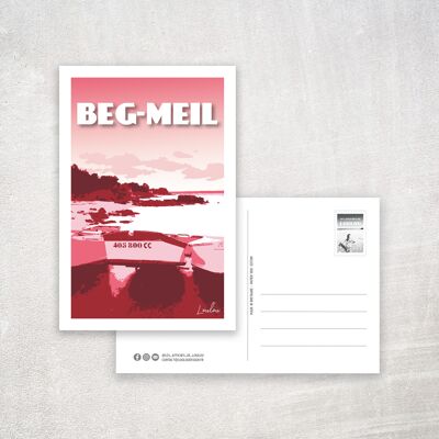 Carte Postale LA CALE DE BEG-MEIL - Rose