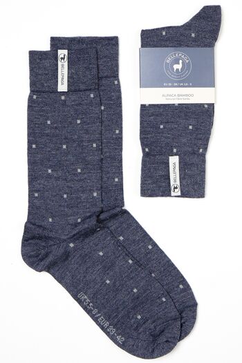 Chaussettes Muju Classique Bleu Marine/Gris Clair 1