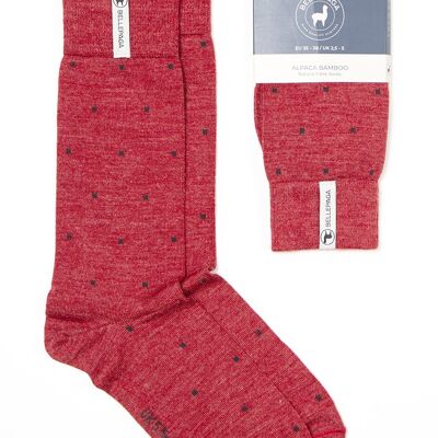 Klassische Muju Socken Rot / Anthrazit Grau