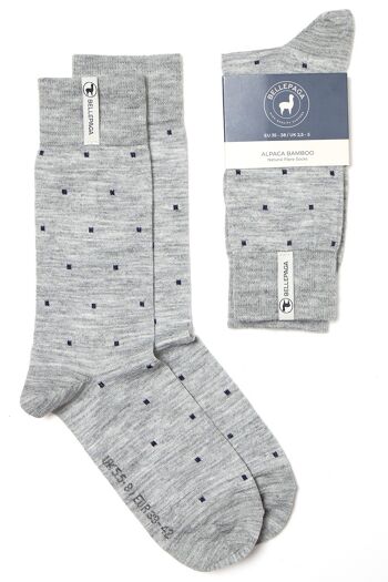 Chaussettes Muju Classique Gris Clair/Bleu Marine 1