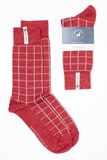 Chaussettes Sumax Classique Rouge/Gris Clair 1