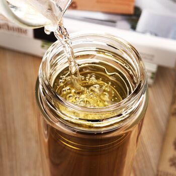 Bouteille à thé en verre borosilicaté à double paroi | avec passoire à thé amovible | 500 ml 7