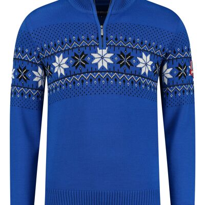 Norwegischer Herren Pullover Merino, Cobalt