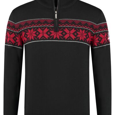 Norwegian Mens Pullover Merino, Negro