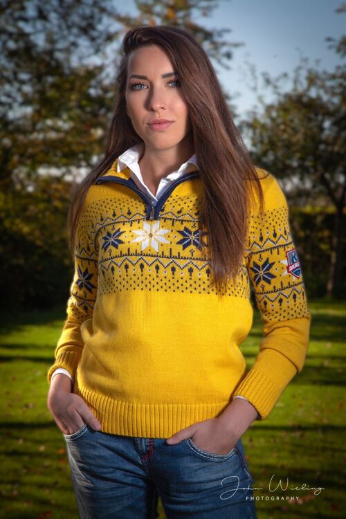 Norwegian Womens Pullover Fargerik, Yellow