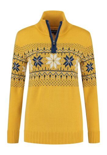 Pull Norvégien pour Femme Fargerik, Jaune 2