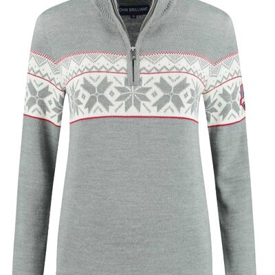 Pull Norvégien pour Femme Ullgenser, Gris