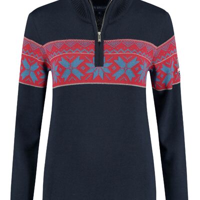 Pullover norvegese da donna Ullgenser, blu navy