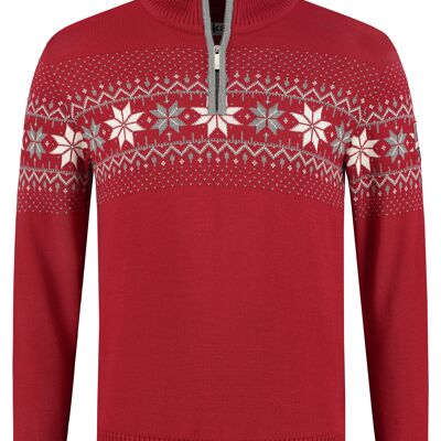 Pullover da uomo norvegese Merino, rosso