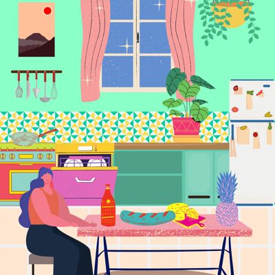 Paradise House: Kitchen print