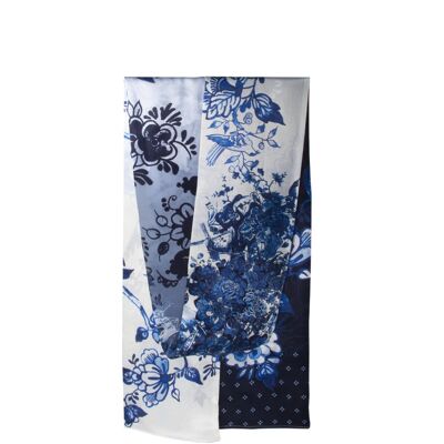 Foulard en soie (petit) Bleu de Delft