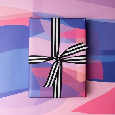 Buntglas-Geschenkpapier | Blues und Pinks