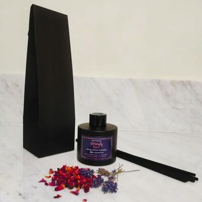 Rose Geranium, Lavender, Ylang Ylang & Vetiver Satin Black Reed Diffuser