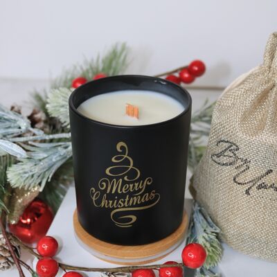 Candela dei desideri di Natale - Vaso portacandele nero