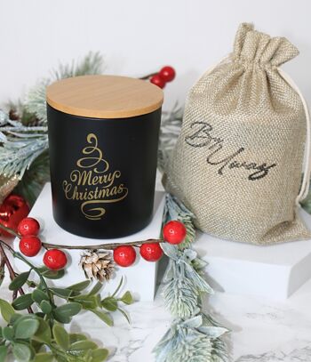 Bougie Souhaits de Noël - Pot de Bougie Blanche 3