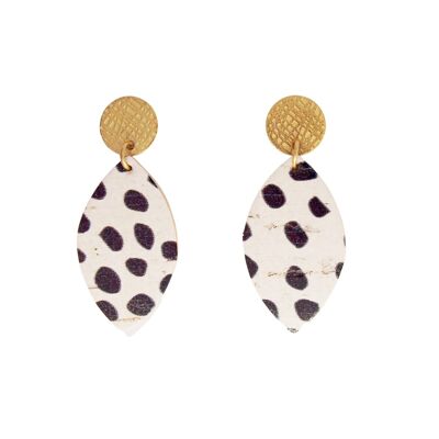 LOAN dalmatian cork and leather earrings