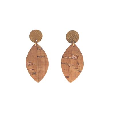 LOAN natural cork and leather earrings