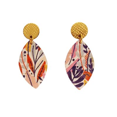 LOAN floral cork and leather earrings