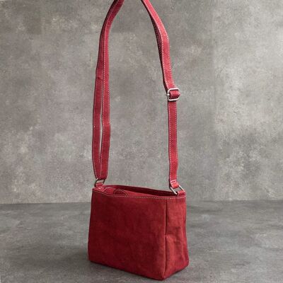 Canarywood - vegan crossbody tas - kastanjebruin rood