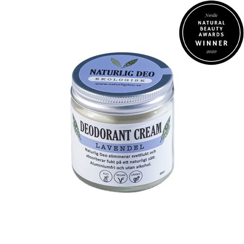 Naturlig Deo- Organic deodorant cream Lavender 60ml