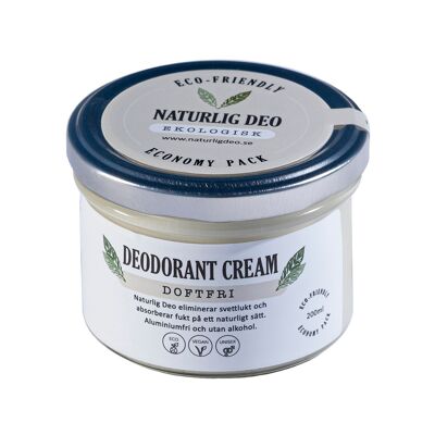Naturlig Deo- Organic deodorant cream Unscented 200ml