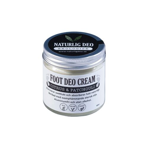 Naturlig Deo- Organic Foot Deodorant Cream, Citrus & Patchouli 60ml