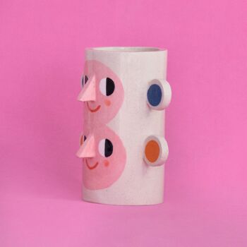 Double Face avec Oreilles Orange & Bleu / Vase Céramique 4
