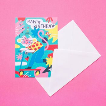 Joyeux anniversaire singe // Carte postale A6 2