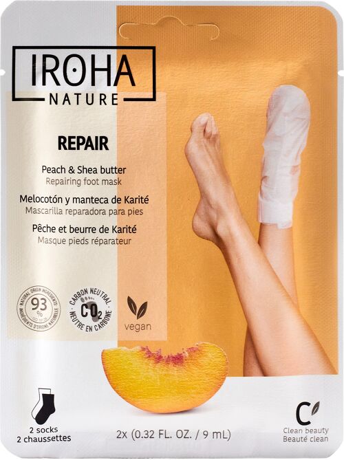 Calcetines Mascarilla REPARADORES de Melocotón - IROHA NATURE