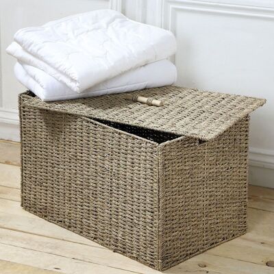Foldable Seagrass Chest with Lid