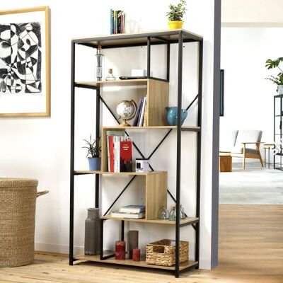 Bücherregal mit Regalen 6 Ebenen H160 cm